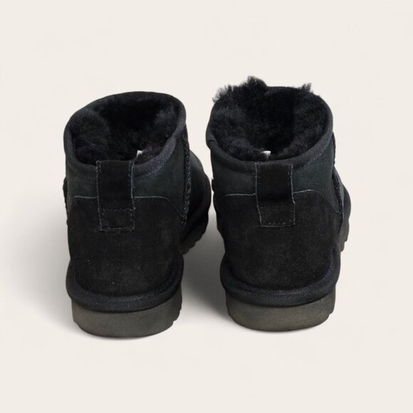 Women’s Size 7 Low Cut Faux Suede Shearling Winter Boots Ankle Style - Lattelier - Picture 6 of 9